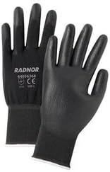 Radnor X-Large 13 Gauge Polyurethane Palm Coated Work Gloves with Nylon Liner and Knit Wrist, 12 Pairs/Dozen