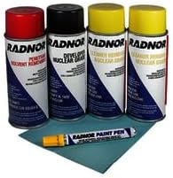 RADNOR RAD64000218 Nuclear Grade NDT Inspection Kit – 5-Can Aerosol Kit for Dye Penetrant Crack Detection