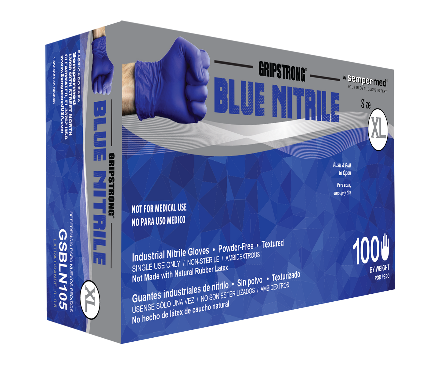 Sempermed Grip Strong Blue GSBLN Nitrile Gloves