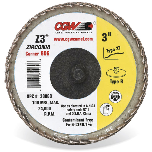 CGW Abrasives Z3® Mini Corner Flap Discs 53004 qty of 10