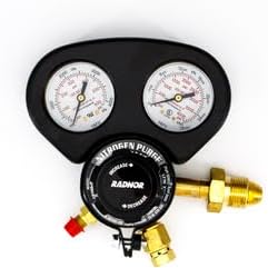 RADNOR Industrial Medium Duty Nitrogen Gas Regulator – Dual-Stage Adjustable Regulator for TIG/MIG Welding & Industrial Gas Control – Precision Pressure Flow Control RAD64003044