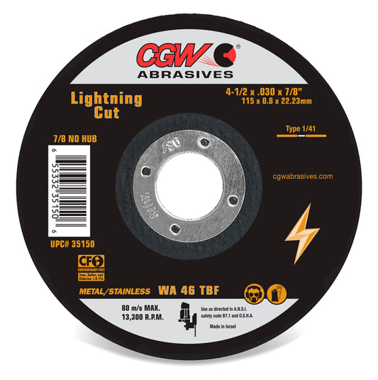 CGW Abrasives Lightning Cut Aluminum Oxide Cutting Wheel 35150