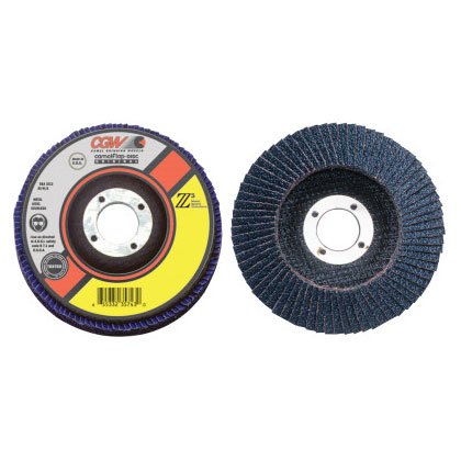 CGW Abrasives 42342 Flap Discs, Z3-100% Zirconia, XL, 4 1/2", 40 Grit, 7/8 Arbor, 13,300 RPM, T27 (10 Pack)
