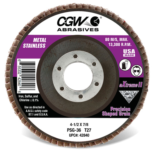 CGW Abrasives PSG eXtreme II Flap Discs 42843