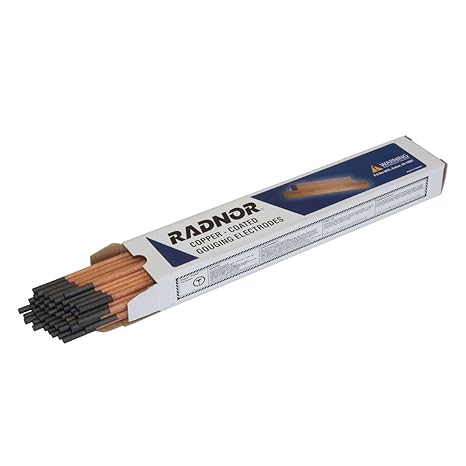 Radnor 3/16" x 12" Copper-Coated Pointed Carbon Air/Carbon Arc Gouging Electrode (50 Per Box) RAD64002222