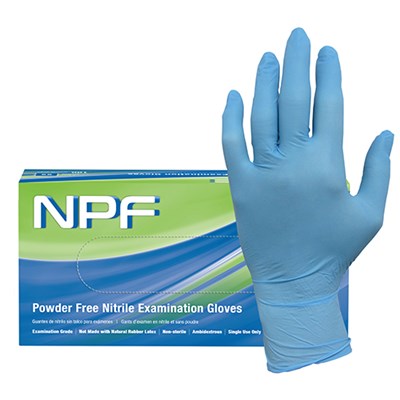 ProWorks®NPF Nitrile Exam Glove, PF, Blue, 5.5 mil