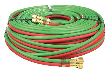 Radnor RAD64003294 1/4" x 50' Grade R Twin Welding Hose with BB Fittings