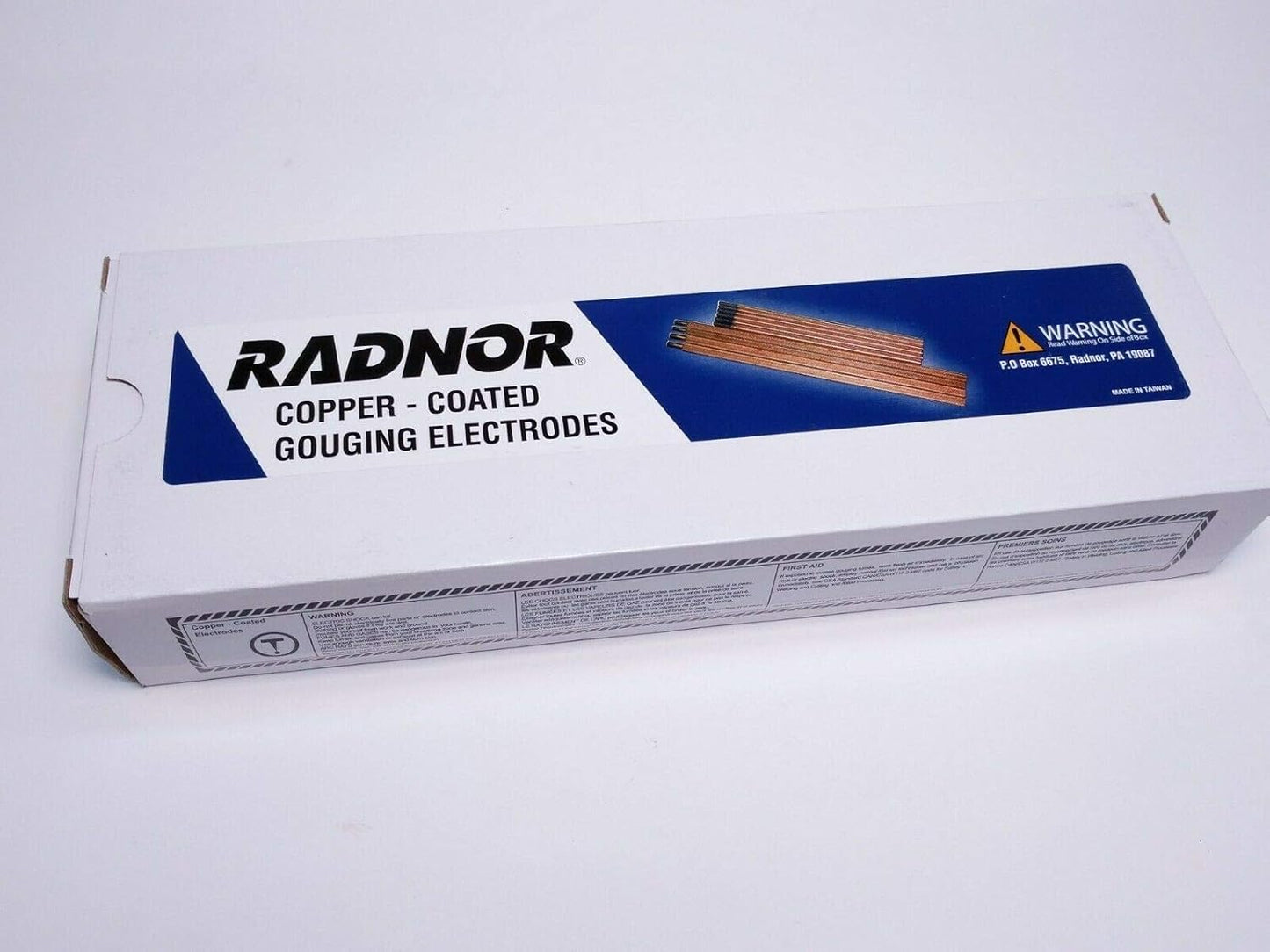 Radnor RAD64002225 3/8" x 12" Copper-Coated Pointed Carbon Air/Carbon Arc Gouging Electrode (50 Per Box)