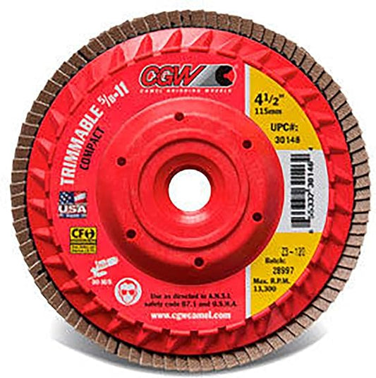 CGW Abrasives 30202 4-1/2X5/8-11 C3-40 Compact Flap Discs PBI C3