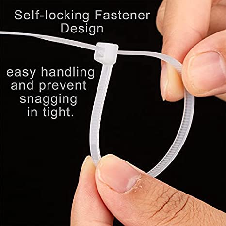 Cable Ties, 8" or 10" Clear Zip Ties, Self-locking Nylon Ties, Wire Ties, Zip Ties Heavy Duty