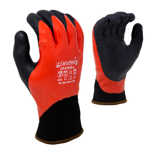Task Gloves CF47035 • 13 GAUGE DUAL-LAYER POLYESTER FLEECE LINED, DOUBLE-DIPPED FOAM NITRILE