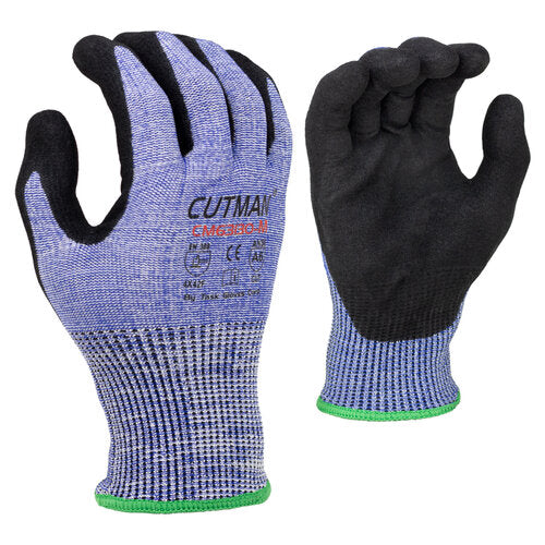 Task Gloves CM63130 • A6 Cut 13 Gauge HDPE, Double-Dipped, Sandy-Foam Nitrile Coated