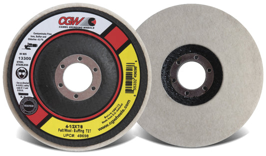 CGW Abrasives 49698 Surface Conditioning Flap Discs Felt/Wool Discs - Buffing