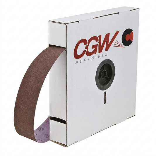 CGW Abrasives Premium Aluminum Oxide Shop Rolls – High Flexibility Cotton Cloth Sanding Rolls for Plumbing, Lathe Woodworking, Metalworking & Fine Craftsmanship – Available in 1", 1.5", 2" Widths (50 Yards, 40 to 400 Grit)