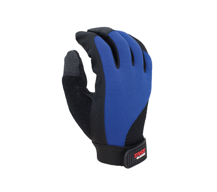 Task Gloves Ergonomical Mechanic Synthetic Leather, Black palm/Blue back MT1002