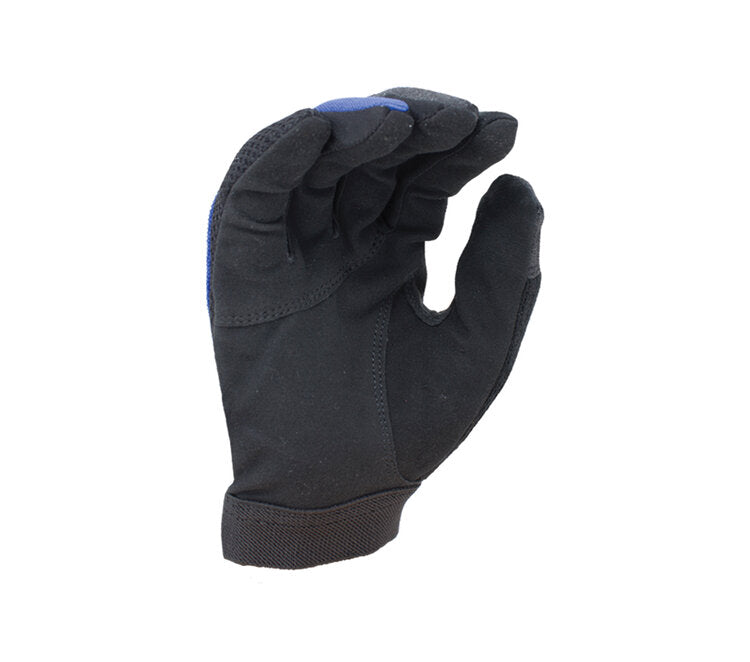 Task Gloves Ergonomical Mechanic Synthetic Leather, Black palm/Blue back MT1002