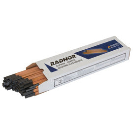 Radnor 64002229 3/8'' X 5/32'' X 12'' Copper-Coated DC Flat Gouging Carbon Air/Carbon Arc Gouging Electrode (50 Per Box)