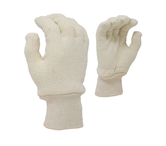 Task Gloves TSK1018LI • 18 OZ LOOP IN TERRY CLOTH, KNIT WRIST CUFF, NATURAL WHITE S-L