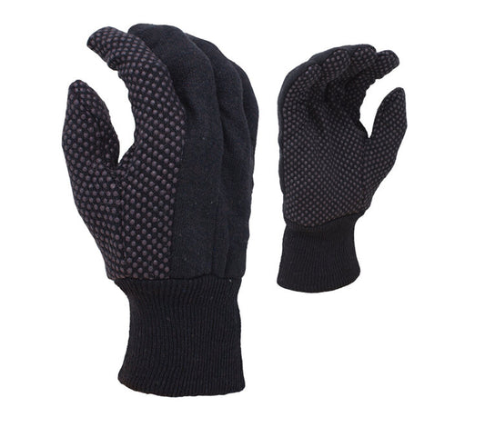 Task Gloves TSK4005 • 9 OZ COTTON/POLY BLEND BROWN JERSEY W/ PVC DOTS, KNIT WRIST CUFF