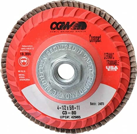 CGW Abrasives 4-1/2 X 7/8 C3-80G Compact-Trimmable Ceramic