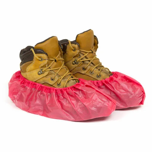 Safety Zone® Heavy Duty Waterproof Anti-Skid Shoe & Boot Covers, Red, 240/case - X-Large