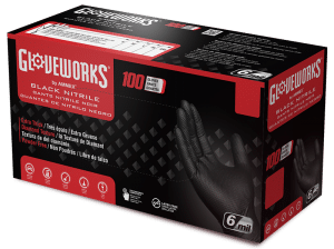 Gloveworks® Industrial 6 Mil RDT Black Nitrile Gloves (GWBN)