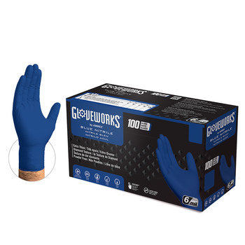 Gloveworks® Industrial 6 Mil RDT Royal Blue Nitrile Gloves (GWRBN)