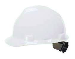 MSA White V-Gard® Polyethylene Cap Style Hard Hat With Ratchet/4 Point Ratchet Suspension 20 Pack